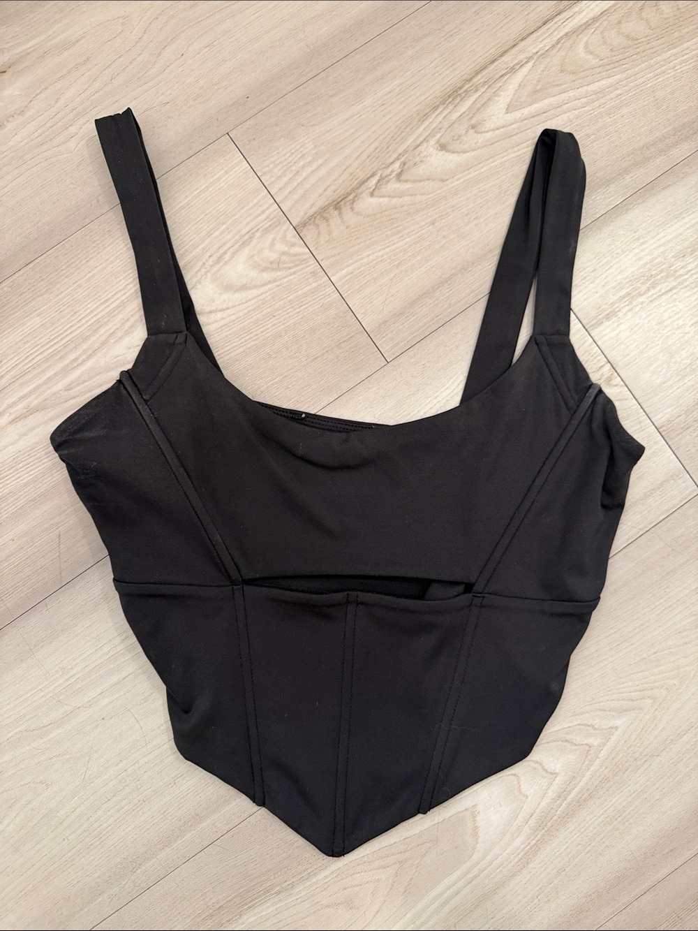 Black Corset-Style Tank Top